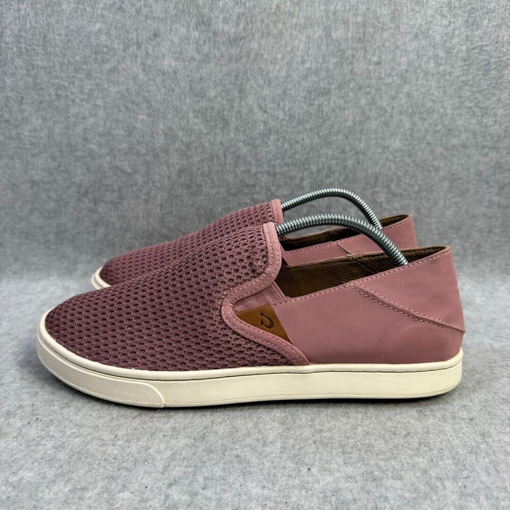 Olukai Womens Shoes Size 8.5 Pehuea Pink Slip On Low Top Comfort Casual Sneakers